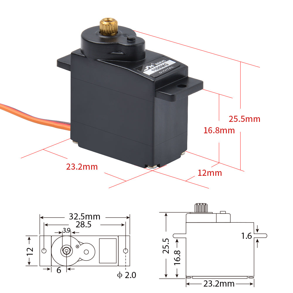JX Servo PDI-1109MG 9g Metal Gear digital Core servo