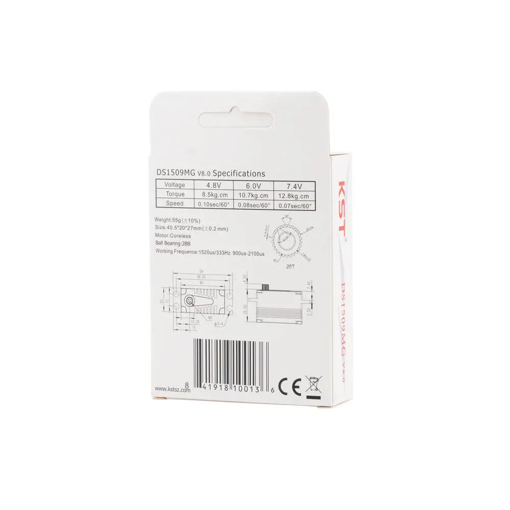 DS1509MG Metal Gear Coreless Digital Low Profile Servo 12.8Kgf.cm 0.07sec for Aircraft RC Cars KST-Servo