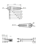 0525.20 Aluminium Servo Arm for 5MM 25T Servo