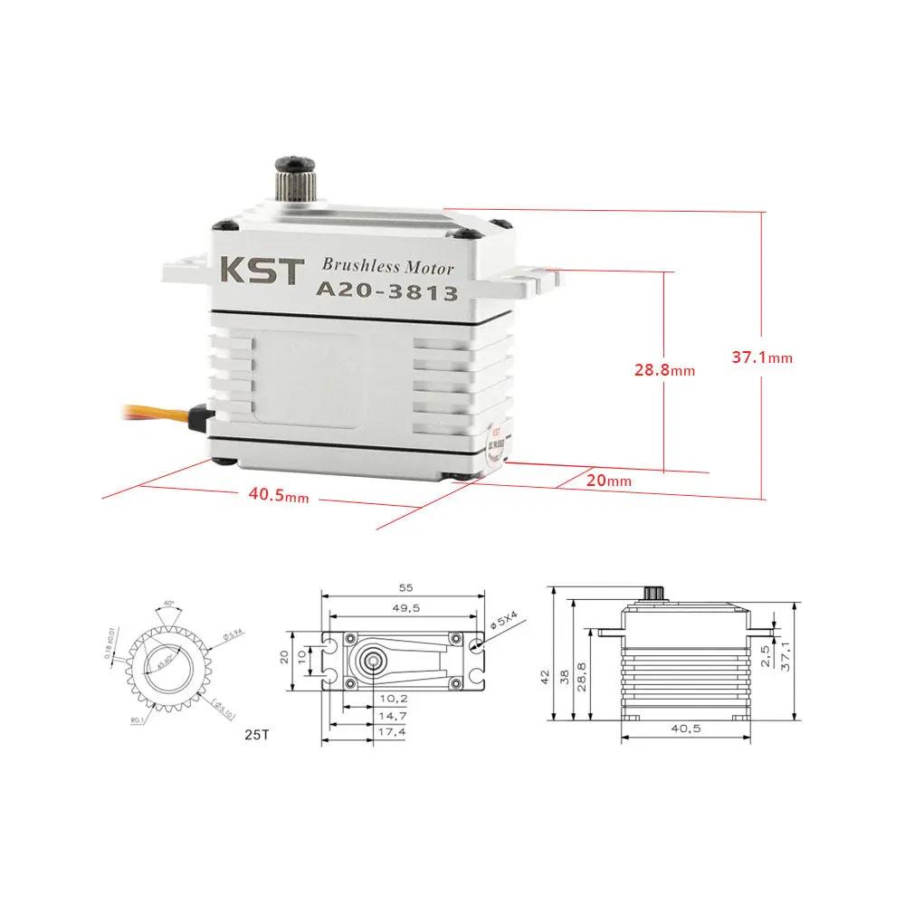 A20-3813 Brushless HV Phosphor Bronze & Hardened Steel Gear Servo 43kg.cm 0.12sec/60degree