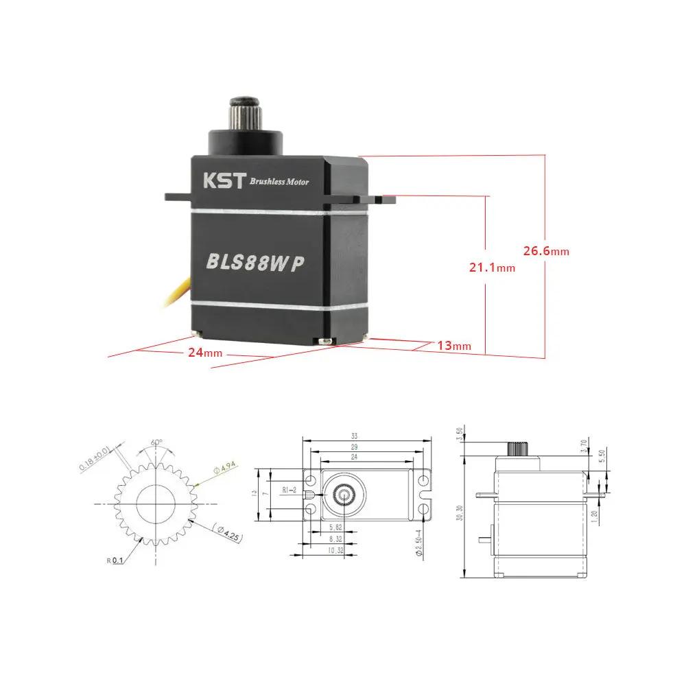 BLS88WP Waterproof Brushless Micro Servo Size