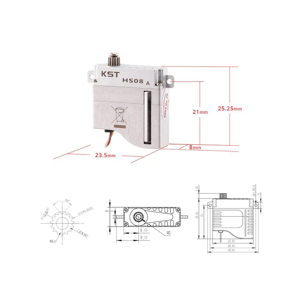 HS08-A HV Digital Metal Gear Micro Servo 5.2kg.cm 0.11sec for Gliders