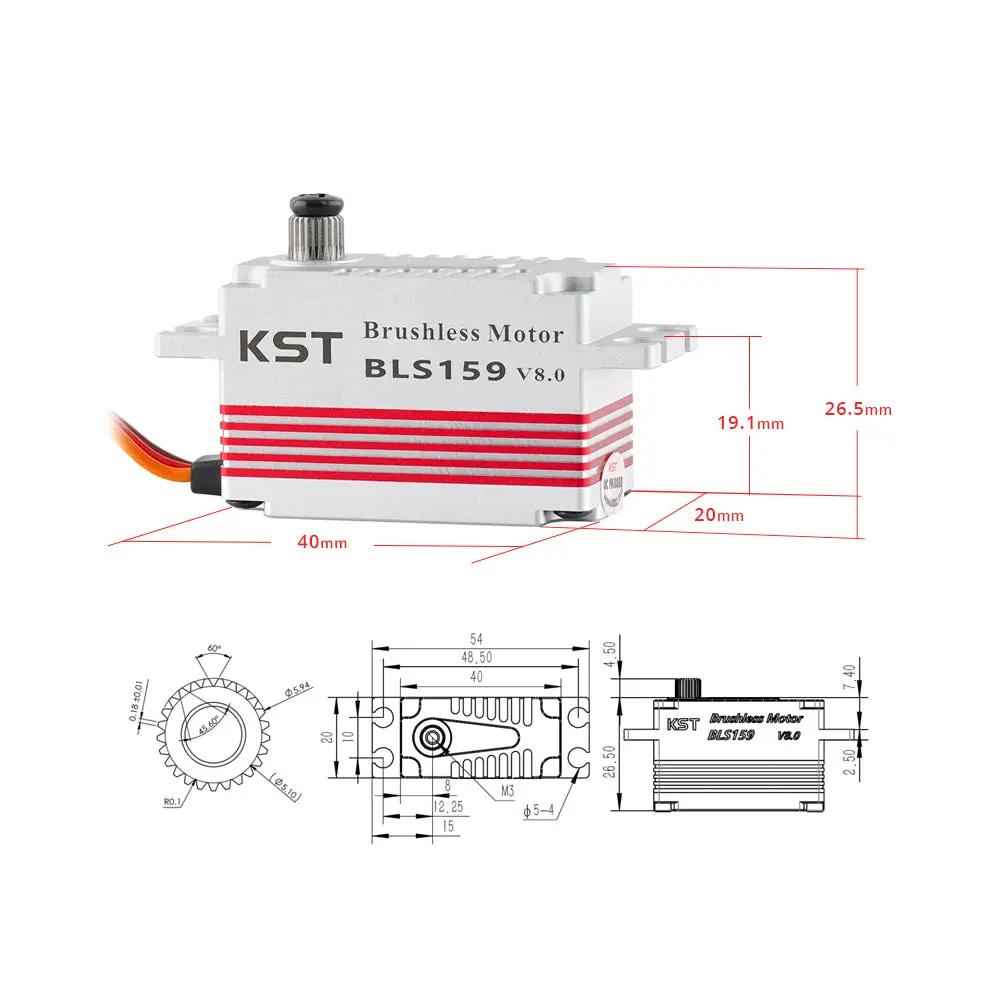 BLS159 Low Profile Brushless HV Digital Servo 15Kgf.cm 0.11sec/60degree for RC Car Buggy KST-Servo