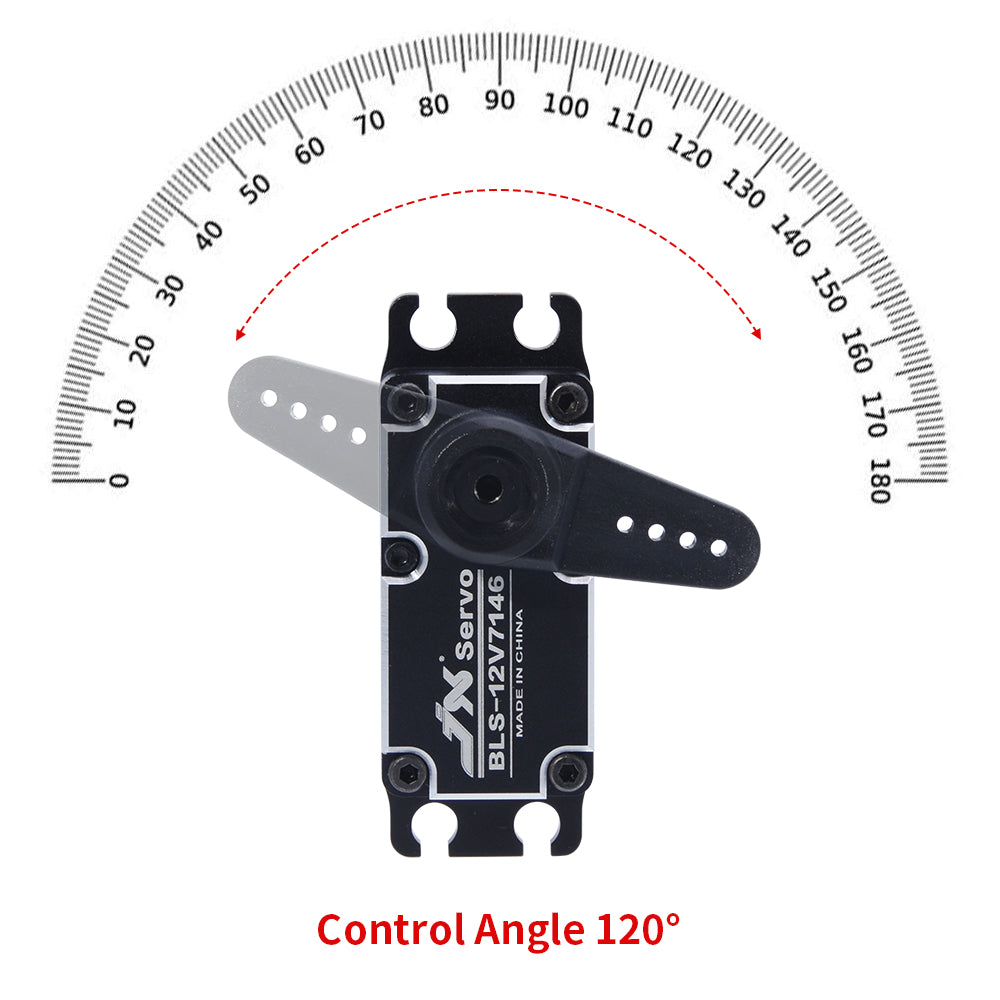 JX Servo BLS-12V7146 46kg Brushless High Precision Steel Gear Full CNC Digital Servo