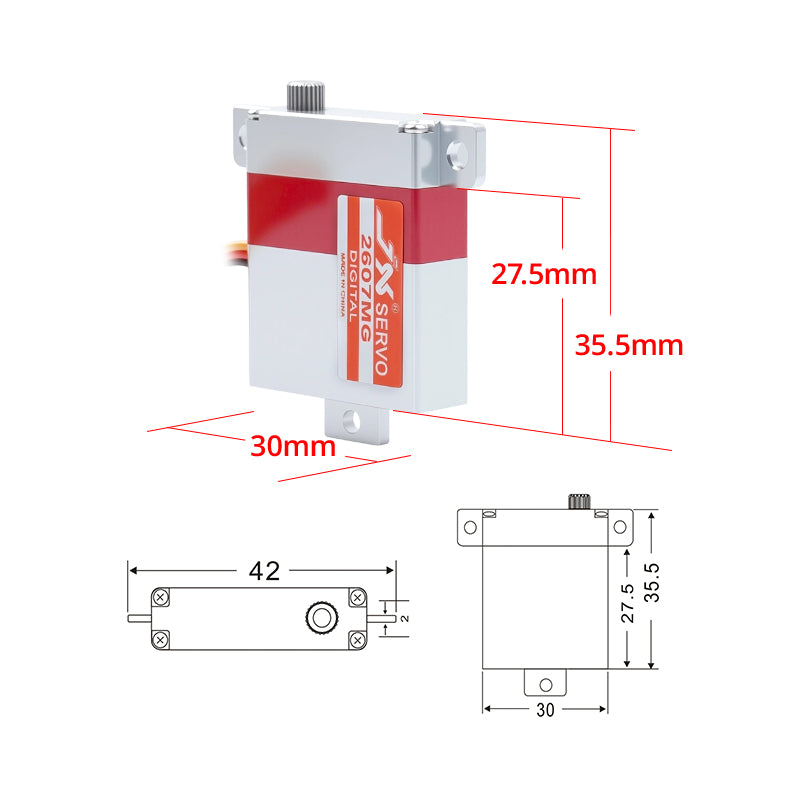 JX Servo PDI-2607MG 7.21KG Full CNC High Performance Programmable Digital Servo