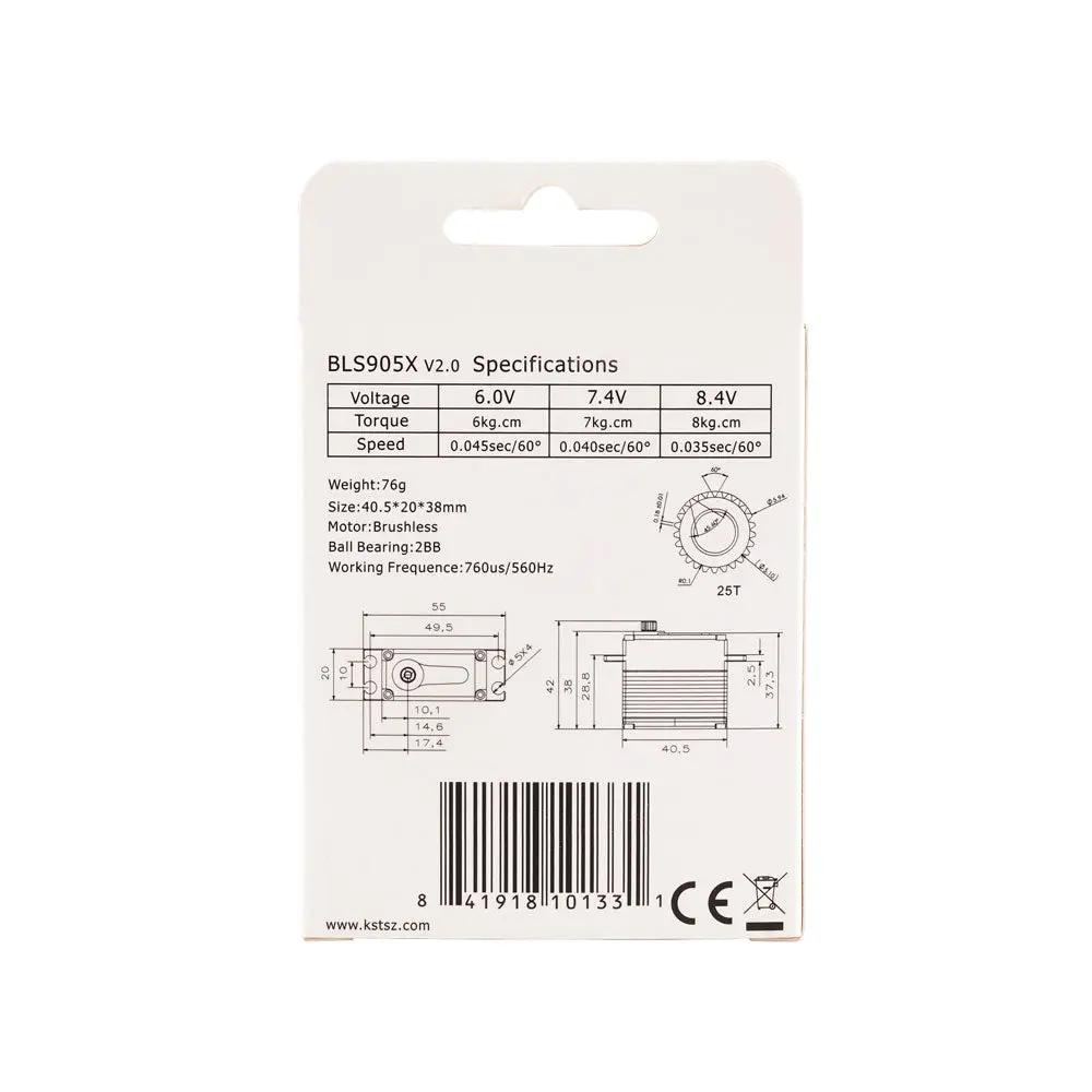 BLS905X Brushless Tail Servo 8kg.cm 0.035sec/60° for 550-700 Helicopters