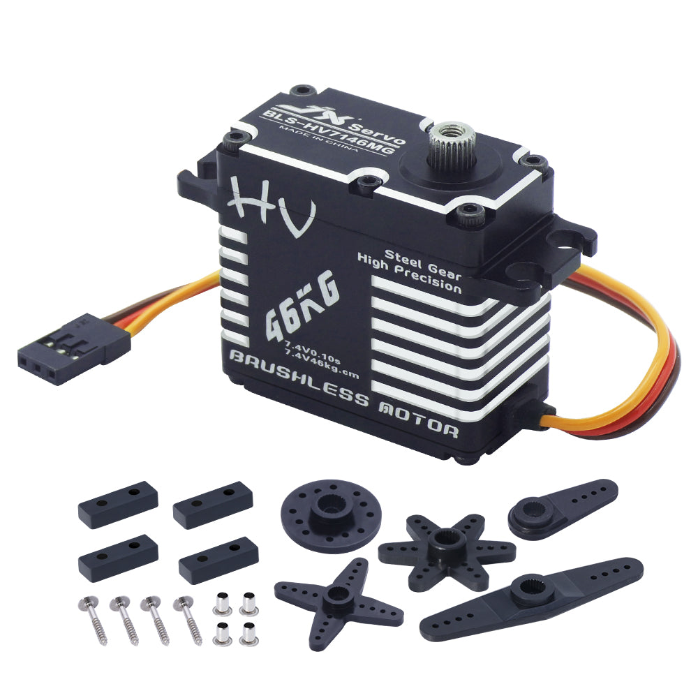 JX Servo BLS-HV7146MG 46kg Brushless High Precision Steel Gear Full CNC Digital Servo