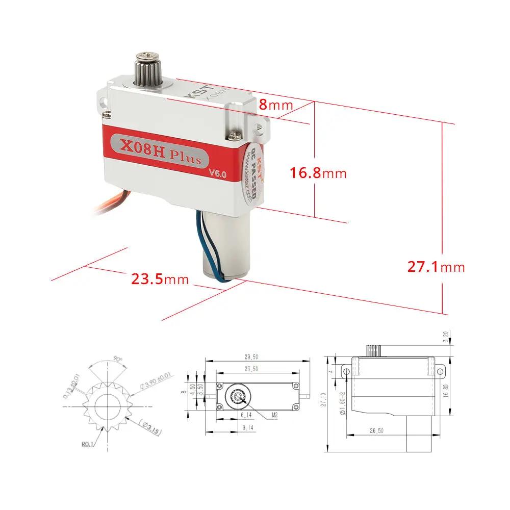 X08H Plus Horizontal Lug Servo 5.3Kg.cm 0.09s 9.5g 8mm for RC Gliders