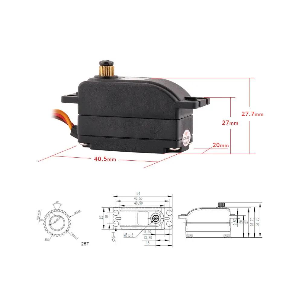CM653 Low Profile Coreless DC Motor Metal Gear Servos IP65 Splash-proof 18Kgf.cm 0.08sec for 1/10 RC Drifting Car & RC Touring Car