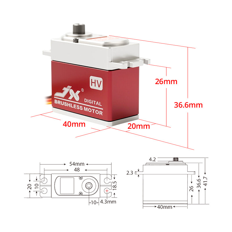 JX Servo BLS-HV7032MG 32KG Brushless High Precision Steel Gear Full CNC Digital Servo