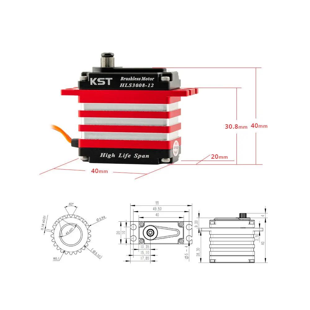 HLS Combo 12V Brushless Servos Size
