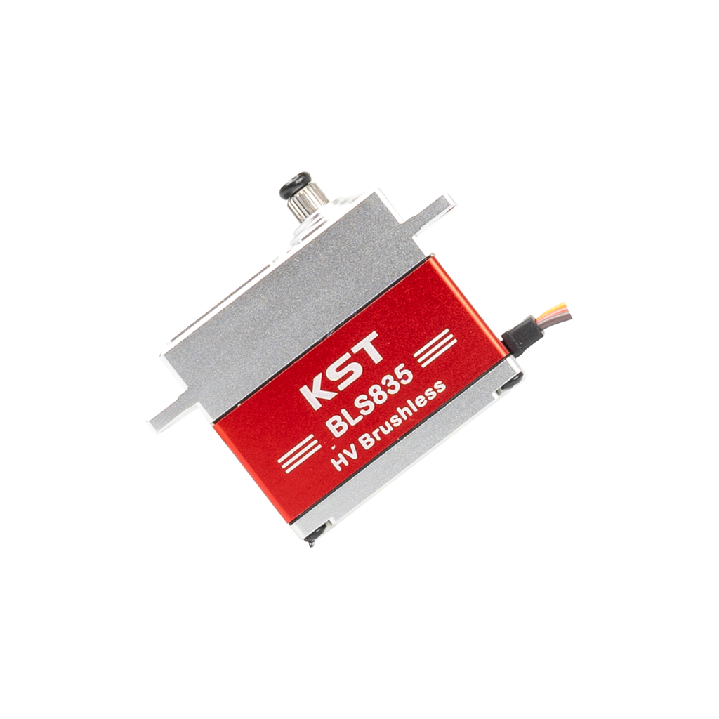 Angled view of BLS835 HV HV brushless servo for 550-700 helicopters