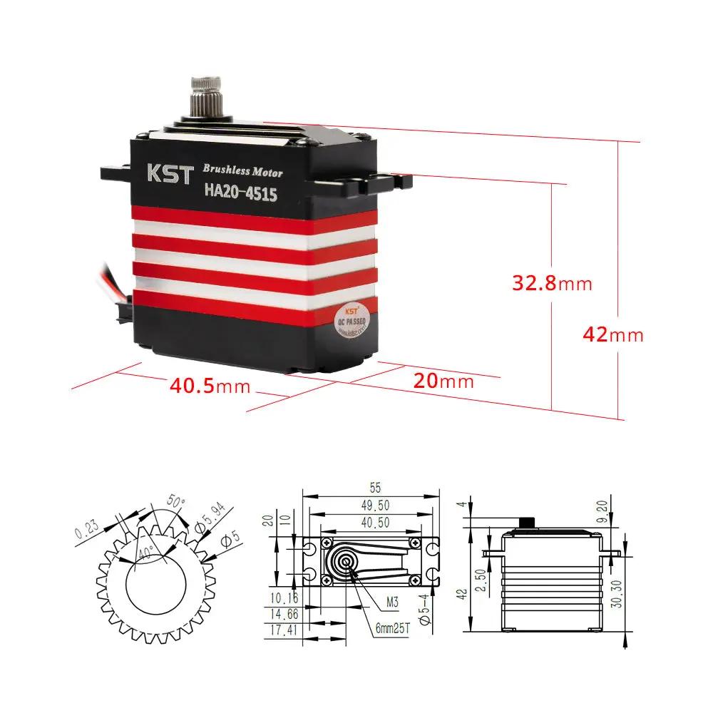 HA20-4515 Brushless Standard Servo 50Kgf.cm 0.13sec/60° Dual Ball Bearing for Large Scale RC Planes, Competition RC Planes KST-Servo