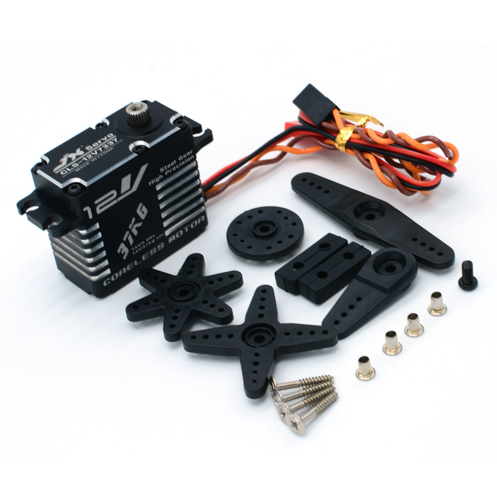 JX Servo CLS-12V7337 37kg Coreless High Precision Steel Gear Full CNC Digital Servo