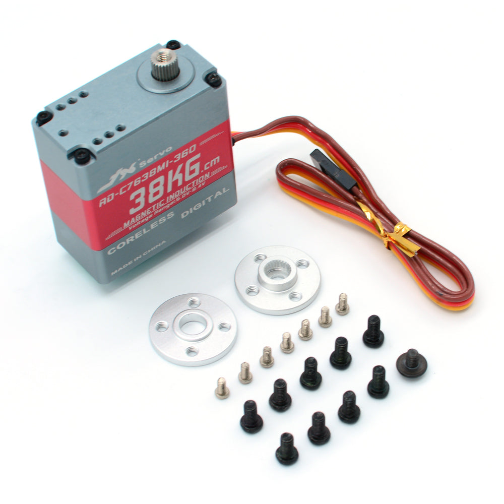 JX Servo RD-C7638MI-360 38kg 360 degree CNC Magnetic Induction Digital Metal Gear HV Servo Robotics Education Industrial