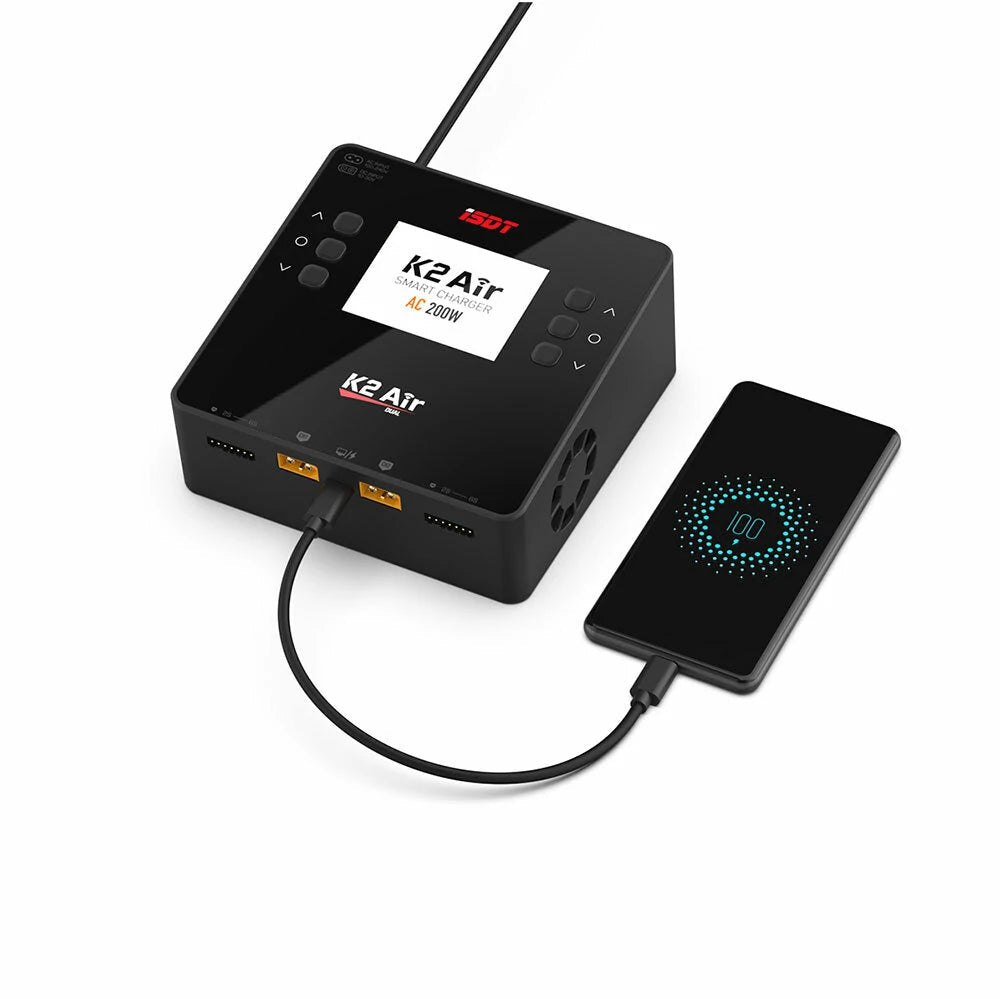 ISDT - K2 Air AC 200W DC 1000W 20A Dual Channel Balance Lipo Charger