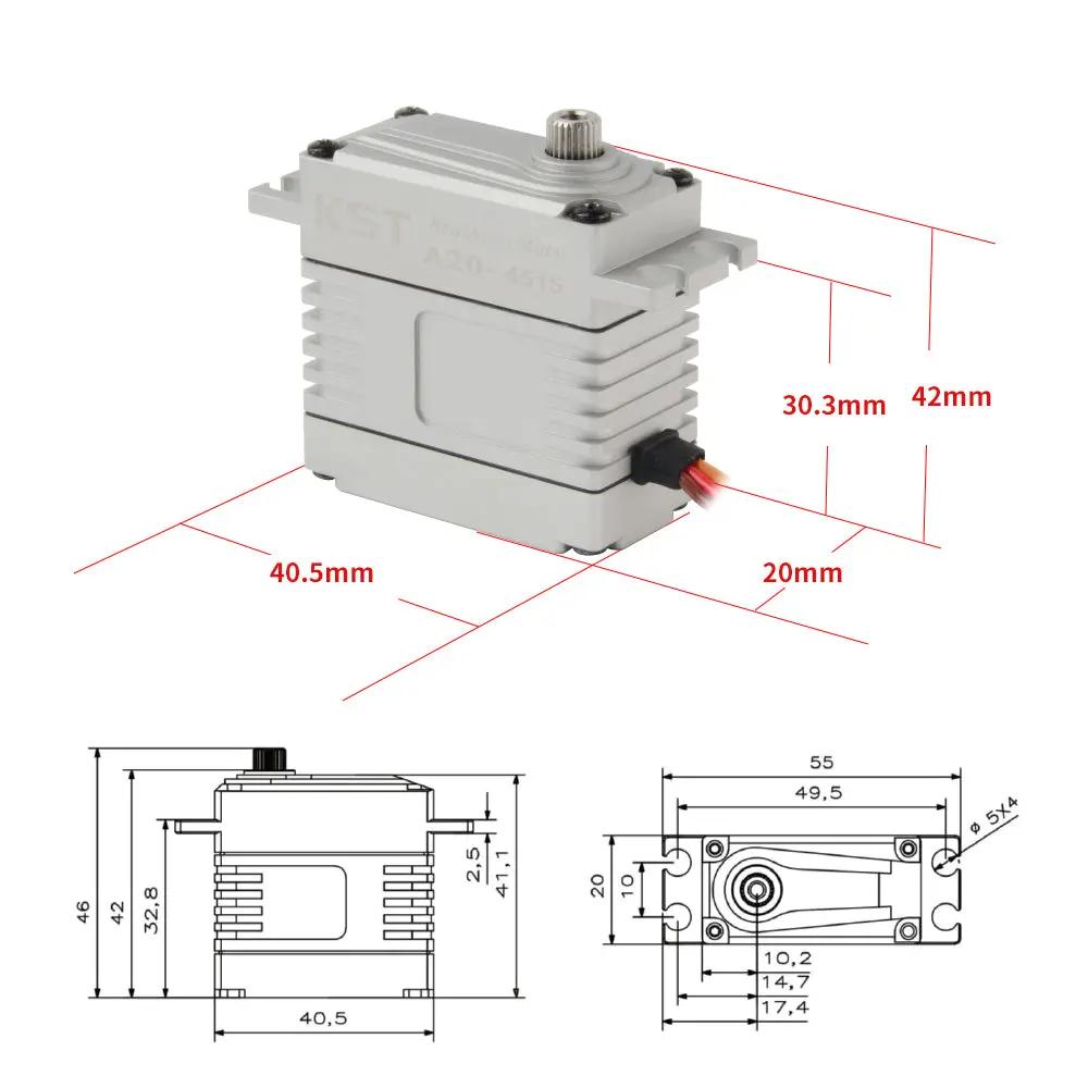 A20-4515 Brushless HV Phosphor Bronze & Hardened Steel Gear Servo 50kg.cm 0.13sec/60degree