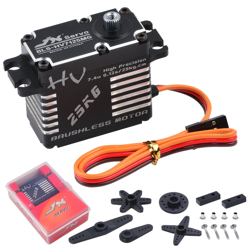 JX Servo BLS-HV7125MG 25KG Brushless High Precision Steel Gear Full CNC Digital Servo