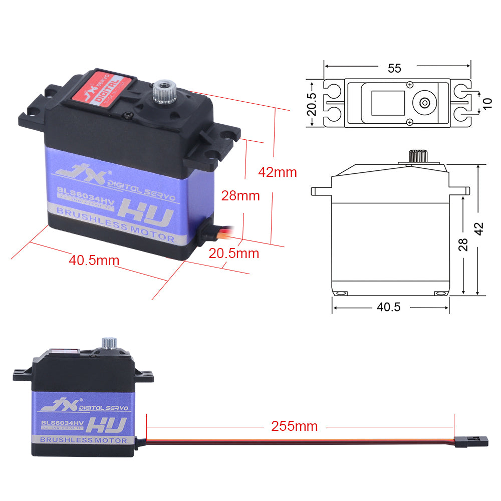 JX Servo BLS6034HV 33kg Brushless Metal Gear Digital Servo
