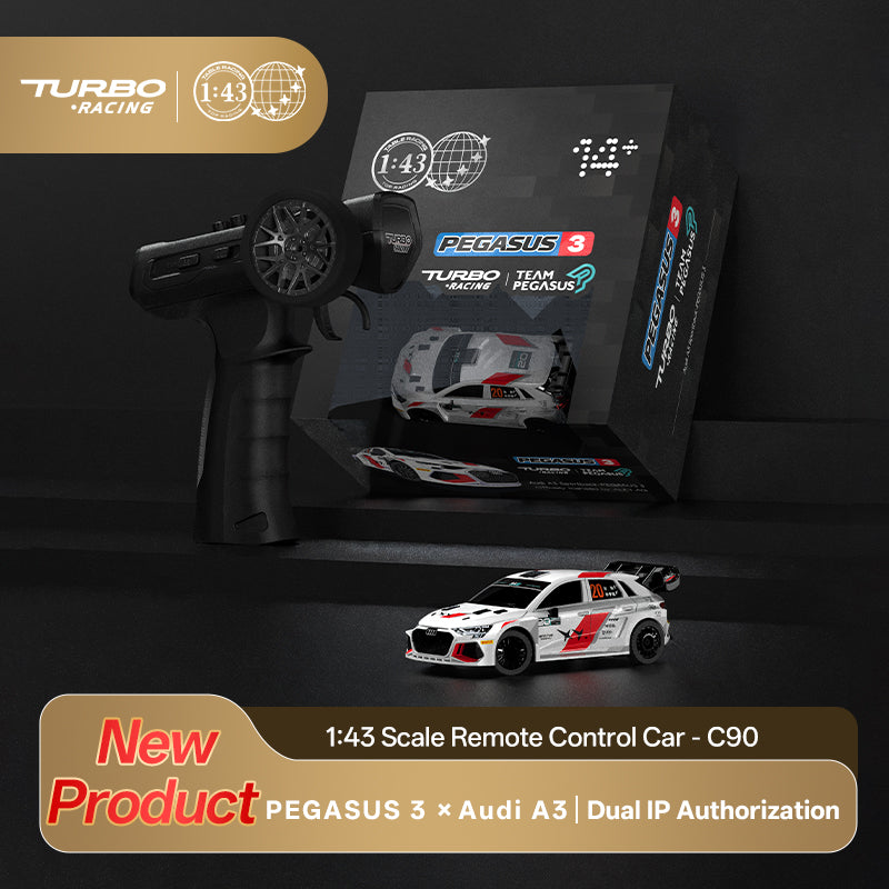 Turbo Racing C90 1:43 Scale Pegasus 3× Audi A3 Dual-IP Collaboration  RC Rally Car RTR