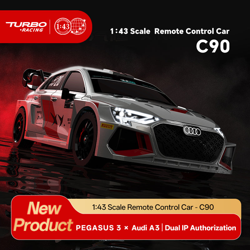 Turbo Racing C90 1:43 Scale Pegasus 3× Audi A3 Dual-IP Collaboration  RC Rally Car RTR