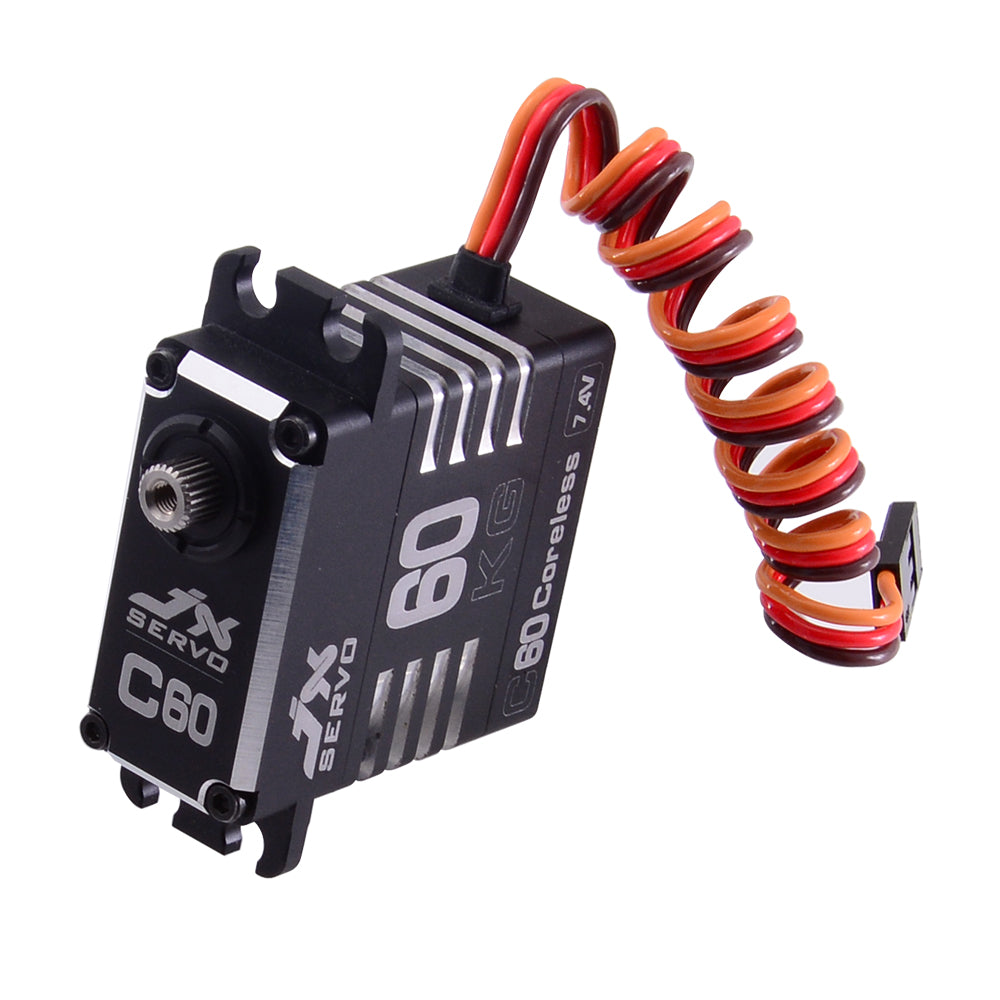 JX Servo C60 62KG Full metal Coreless high quality servo for RC Hobby UAV Robotics and Industrial Applications.
