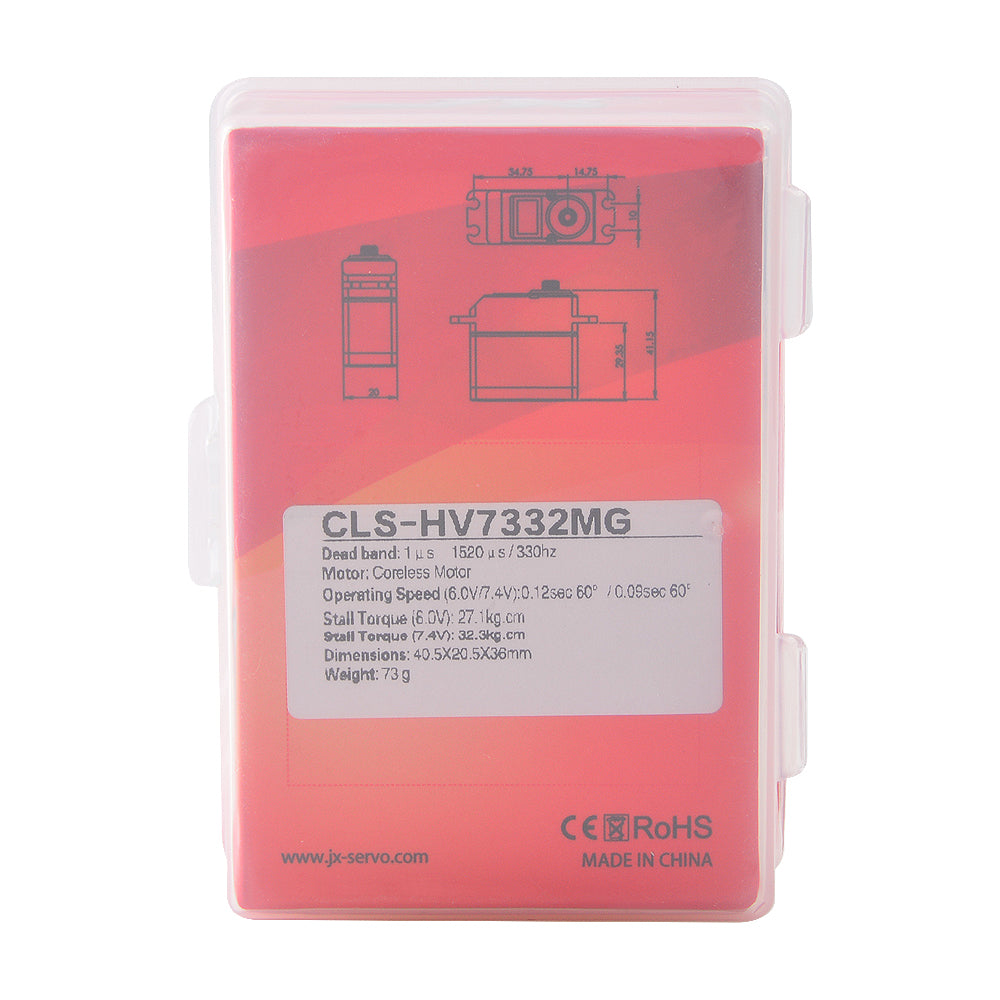 JX Servo CLS-HV7332MG 32kg Coreless High Precision Steel Gear Full CNC Digital Servo