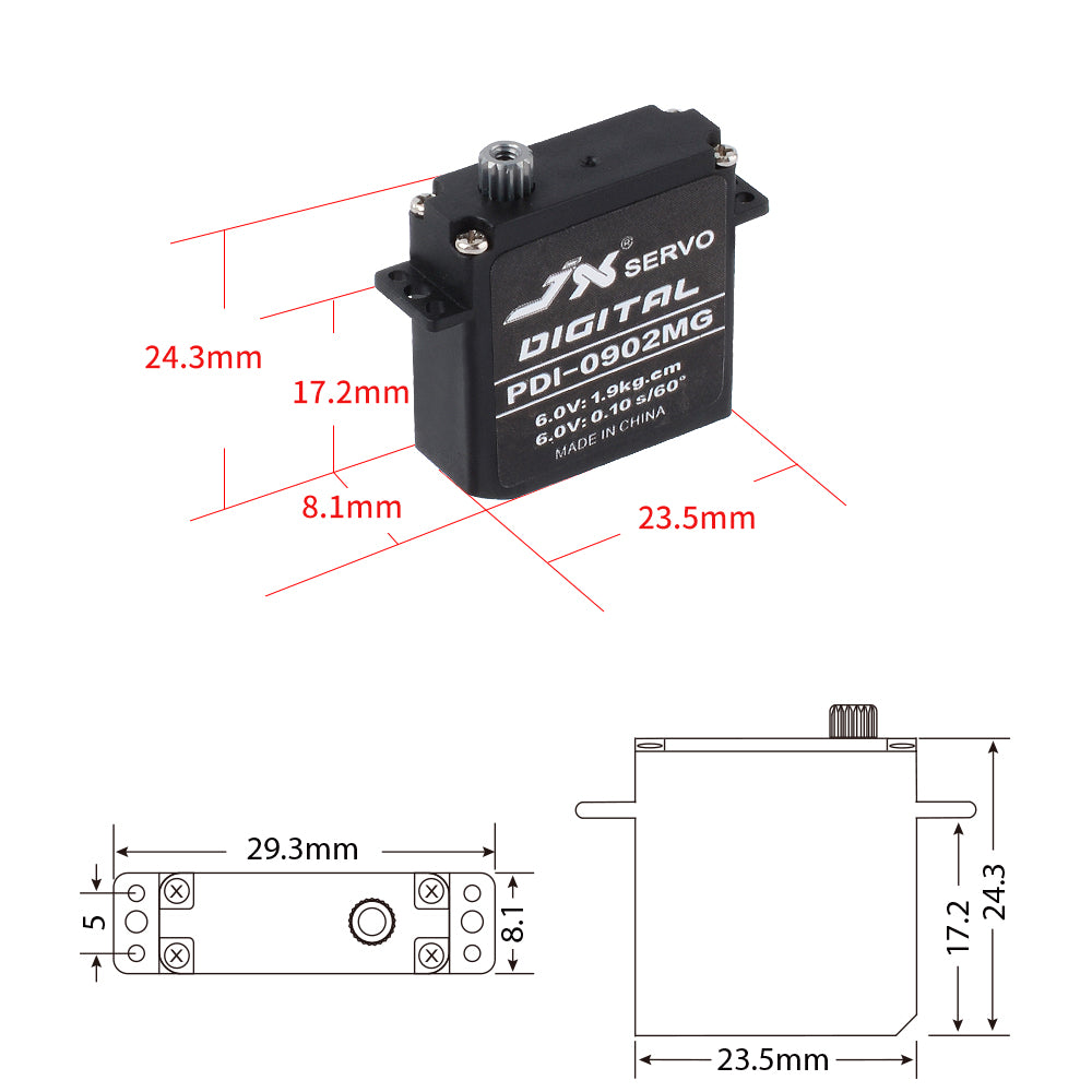 JX Servo PDI-0902MG 9.4g High Torque Digital Standard Servo