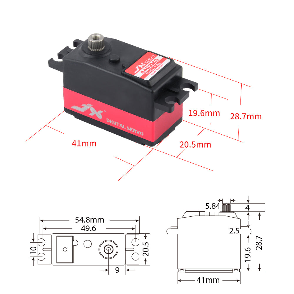 JX Servo PDI-4409MG 44.5g Coreless Metal Gear Standard Digital Servo