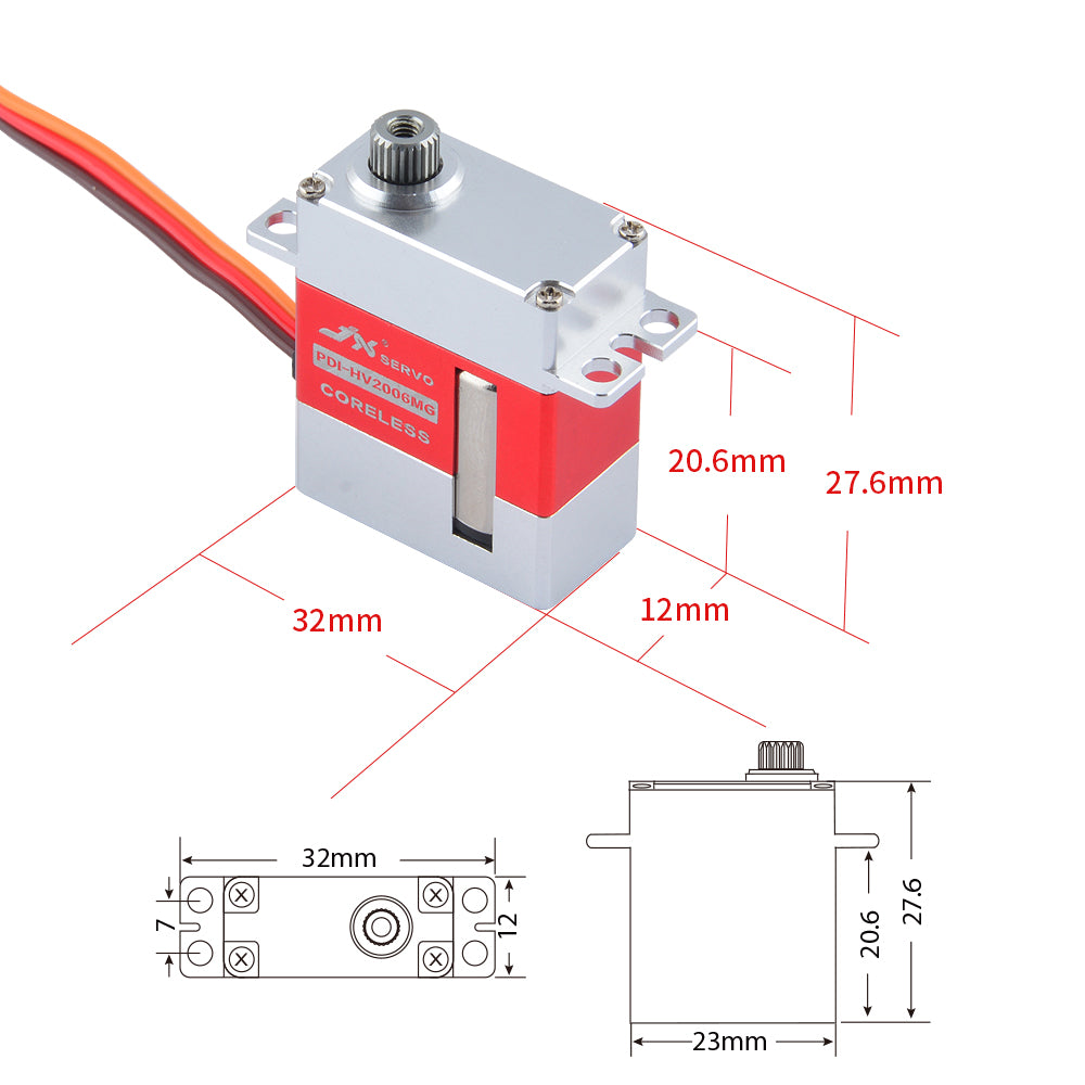 JX Servo PDI-HV2006MG 20.3g Metal Gear Full CNC coreless High digital servo