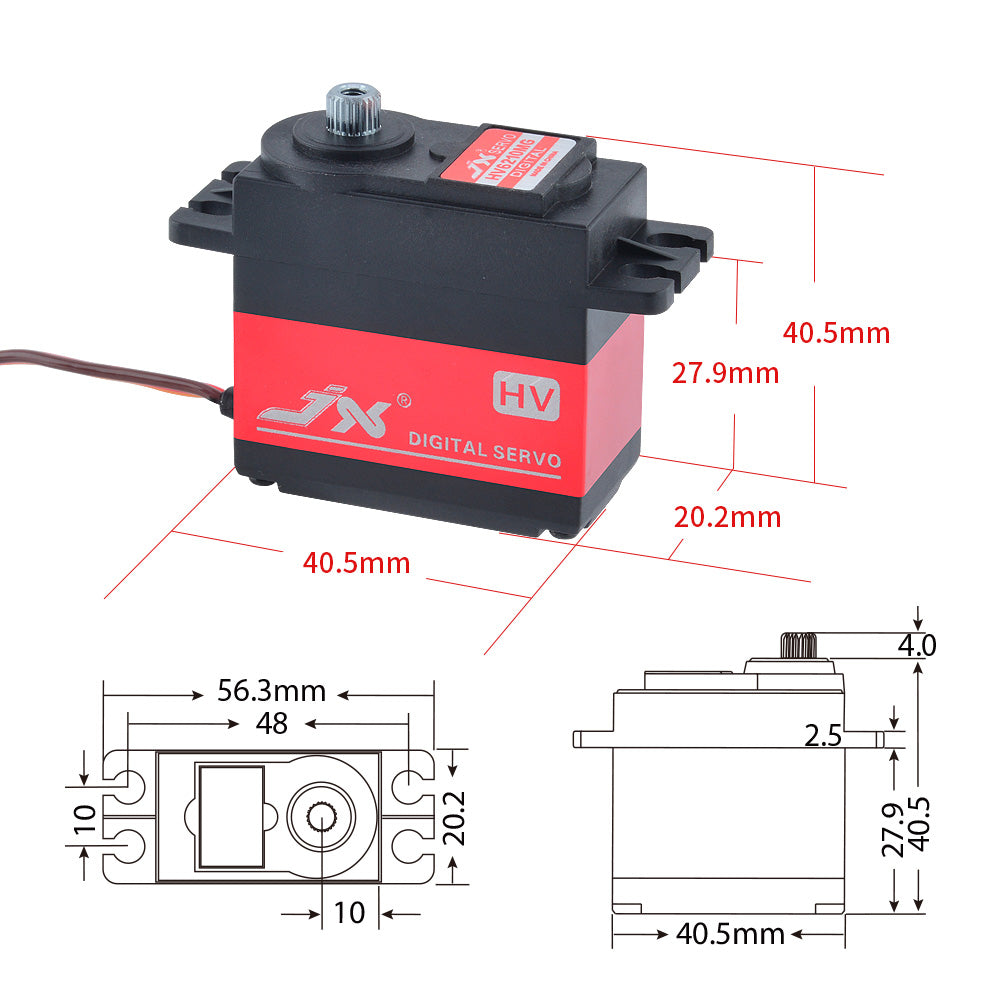 JX Servo PDI-HV6210MG 62g metal gear standard digital servo for RC helicopter