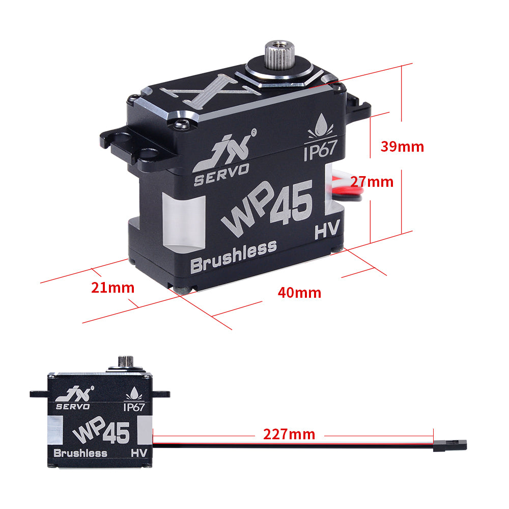 JX Servo WP45 45KG Full metal IP67 Waterproof Brushless high quality servo for RC Hobby UAV Robotics and Industrial Applications.